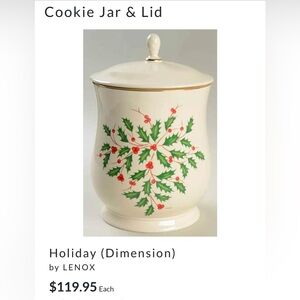 Lenox holiday cookie jar